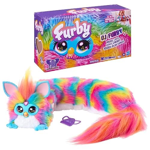FURBY DJ Interactive Toy, Super Snuggly Rainbow Electronic Plush with Music, Lights, Motion, & Games, Speaks English & Furbish, 32in Long, Ages 6+ thumbnail 12