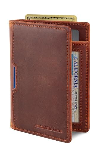 SERMAN BRANDS - Wallets for Men Slim Mens leather RFID Blocking Minimalist Card Front Pocket Bifold Travel Thin - Image 1