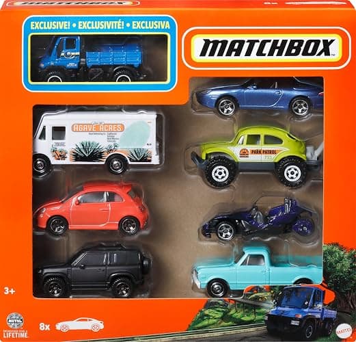 Matchbox 1:64 Scale Die-Cast Toy Cars or Trucks, Set of 8, Themed Multipack of 8 Vehicles Including 1 Exclusive (Styles May Vary) thumbnail 2