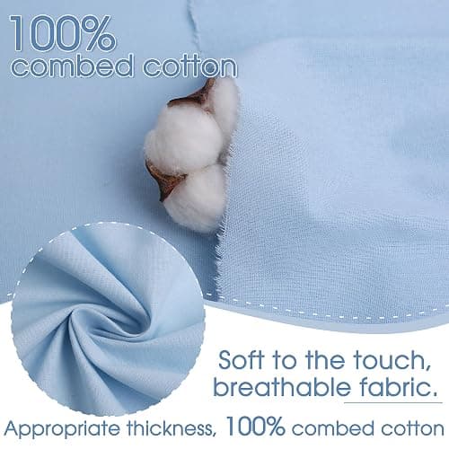 FFPDYBEST Lake Blue Cotton Fabric, Natural 100% Cotton Poplin Fabric by The Yard 59 Inches Wide Lining Fabric for Sewing Apparel Cloth Soft Embroidery Quilting, 1 Yard thumbnail 3