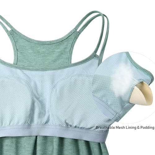 Hibelle Women's Workout Yoga Racerback Tank Tops with Built in Shelf Bra thumbnail 4