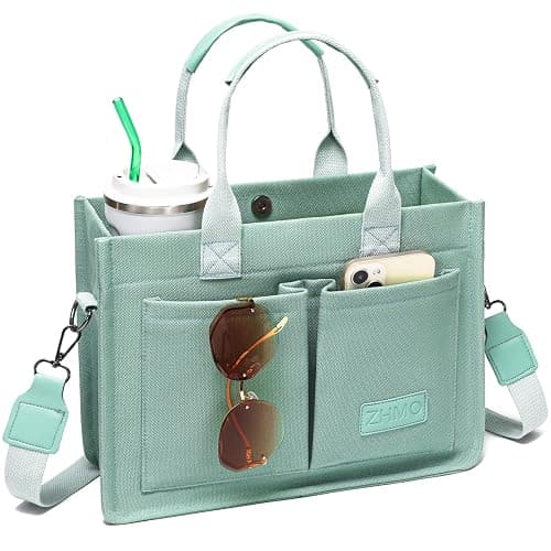ZHMO Canvas Tote Bag for Women,Women's Bags Crossbody Bags Work Laptop Tote Bag Large Handbags Purse for Travel Nurse Teacher - Image 1