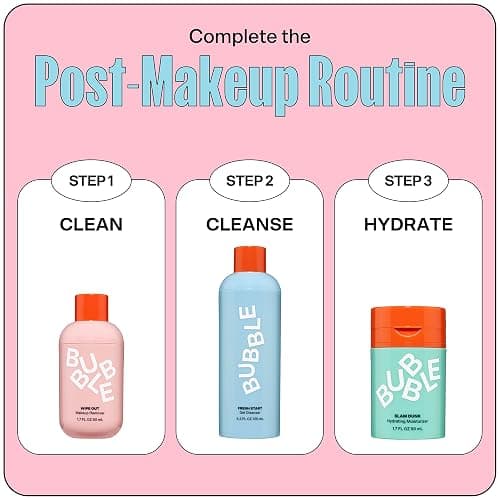 Bubble Skincare Wipe Out Makeup Remover - Hydrating Face & Eye Makeup Remover Enriched with Vitamins & Antioxidants - Fragrance-Free Skin Care Suitable For All Skin Types (50ml) thumbnail 7