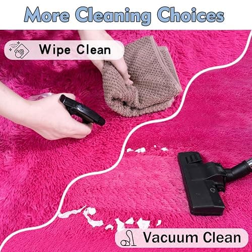 Rezutan Ultra Soft Fluffy Hot Pink Rugs,2x6 Feet Fluffy Shag Area Rugs for Living Room, Comfy Furry Rug for Girls Kids Baby Room Decor, Non Slip Nursery Modern Indoor Fuzzy Floor Bedside Carpet thumbnail 3