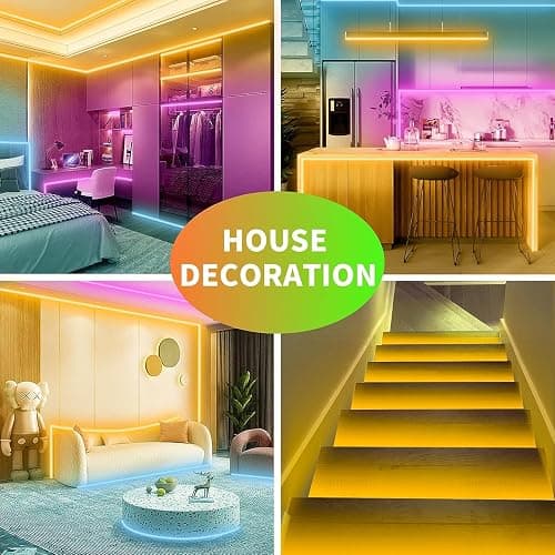KSIPZE 30m Led Strip Lights RGB Music Sync Color Changing, Led Lights with Smart App Control Remote, Lights for Bedroom Lighting Flexible Home Decoration thumbnail 5