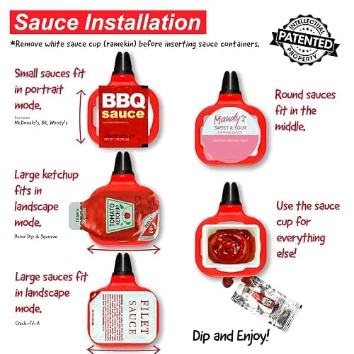Saucemoto Dip Clip | An in-car sauce holder for ketchup and dipping sauces. As seen on Shark Tank (2 Pack, Black) thumbnail 4