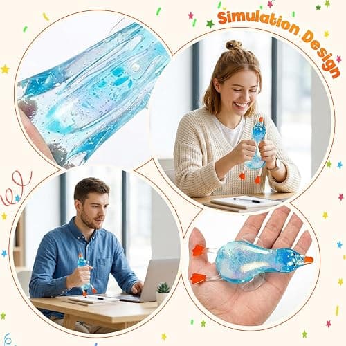 Cute Duck Squishy Sugar Stress Ball,Soft Duck Stress Relief Slow Rise Relaxing Sensory Fidget Toy for Anxiety Relief, Suitable for Adult use in Offices and Homes(Purple) thumbnail 5
