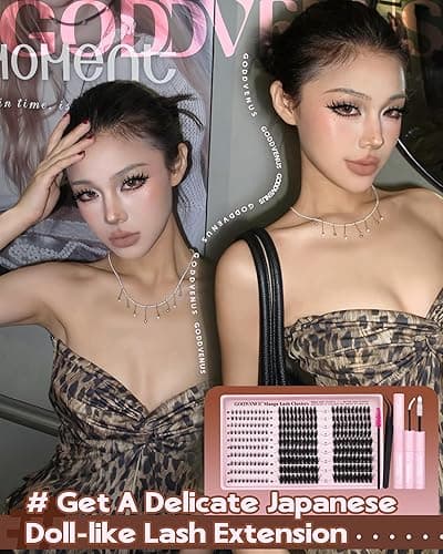 Goddvenus Manga Lash Clusters Kit Natural 280Pcs Cluster Eyelash Extensions Kit Wispy Anime Eyelash Clusters Fairy Fluffy DIY Individual Lash Extensions Kit C Curl 12-20mm thumbnail 3