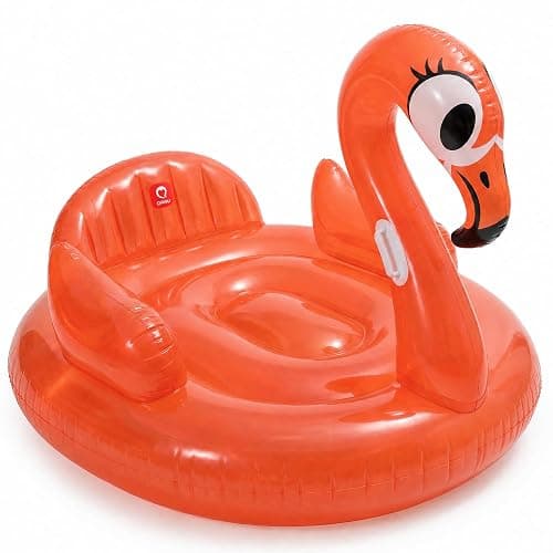 QPAU Flamingo Pool Float, Neon Coral Inflatable Pool Float for Adults & Kids, Animal Pool Float for Swimming Pool, Beach & Lake thumbnail 8