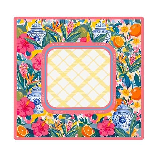 Drydiet Yellow Lemon Mahjong Mat for Table 31.5 x 31.5 Inch American Mahjong Mat with Carrying Bag, Non-Slip Noise Reduction Table Item for Family Poker Dominoe Board Game, Game Night & Party Use - Image 1