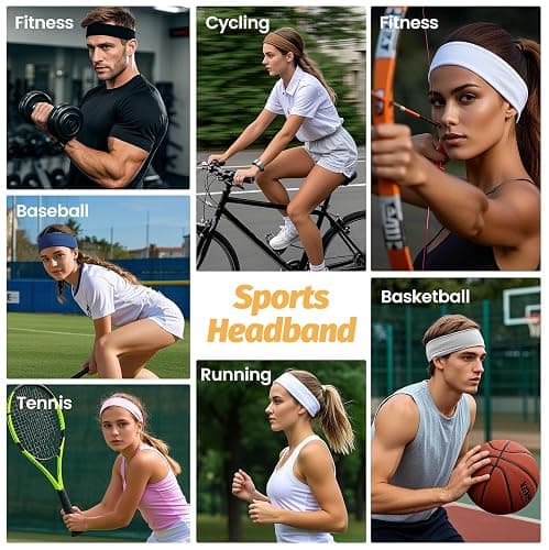 Headbands for Women - 6 Pack Wide Elastic Hair Bands | Stretchy Sweatbands Hair Bands | Soft Sports Thin Head Bands | Non-Slip Accessories Bands for Fashion, Washing Face, Workouts, Yoga, Daily Use thumbnail 6