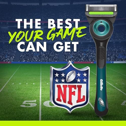 Gillette Labs Special NFL Eagles Edition Shaving Razor for Men - 1 Handle, 4 Razor Blade Refills & Magnetic Stand, Holiday Gifts for Men, GilletteLabs with Exfoliating Bar thumbnail 8