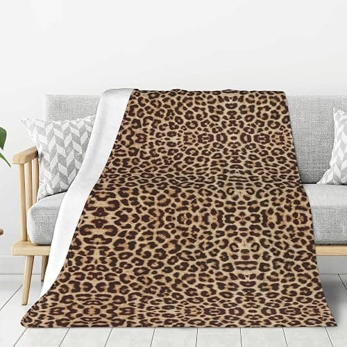 AMORVITA Cheetah Print Blanket Throw for Couch Bed Sofa Living Room, Leopard Print Blanket Flannel Fleece Soft Cozy Lightweight Breathable Durable Home Decor, Gifts for Women Girls 50 x 60 Inches thumbnail 2