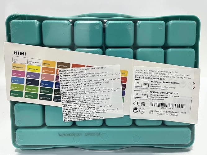 ABEIER HIMI Gouache Paint Set, Twin Cup 48 Colors x 12ml/0.4oz with 3 Brushes & a Palette, Non-Toxic, Jelly Guache Paint for Canvas and Watercolor Paper - Perfect for Beginners, Students, Artists - 48 COLOURS thumbnail 8