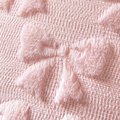 MIULEE Light Pink Bow Pillow Covers Coquette Room Decor Aesthetic Set of 2 Decorative Cute Girl Christmas Throw Pillow Soft Plush Faux Pillowcase for Girl Bed Couch Sofa,18x18 Inch thumbnail 5