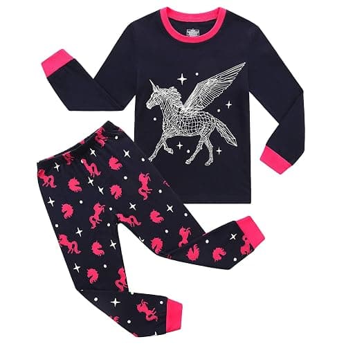 RKOIAN Little Girls' Long Sleeve Pajamas Sets Toddler 100% Cotton Pjs Kids Sleepwears - Image 1