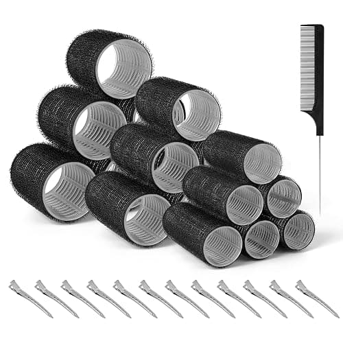 Romon 31 Pièces Bigoudis Cheveux Set, 18 Rouleaux Cheveux Chauffant Heatless Curling avec 3 Tailles 40mm 30mm 20mm avec 12 Pinces à Cheveux et 1 Peigne pour Tous Les Cheveux Courts, Moyens Ou Longs - Image 1