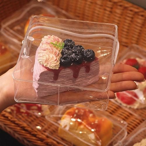 Sensory Squeeze Toy Handmade Soft Squish Toys Slow Rising Stress Relief Toys Food Grade Silicone Cute Fidget Toys (Blueberry Cake Slice) thumbnail 2