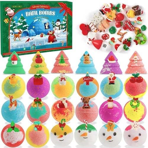 24 Pack Christmas Bath Bombs for Kids with Surprise Toys Inside, 2026 Kids Advent Calendar Bathbombs Set Bubble Bath Bombs for Christmas Stuff Gifts for Boys Girls Xmas New Year Birthday Party Favors - Image 1