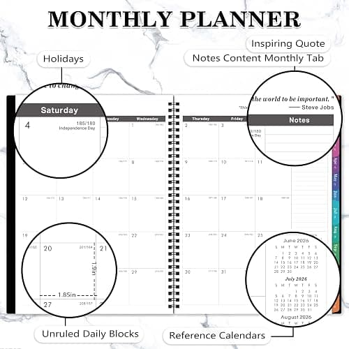 2026-2029 Monthly Planner - 3 Year Planner 2026-2029, JUL 2026 - JUN 2029, 36 Months Calendar Planner, 9" x 11", 3 Year Monthly Planners 2026-2027 with Colorful Tabs, Pocket, Notes - Black thumbnail 4