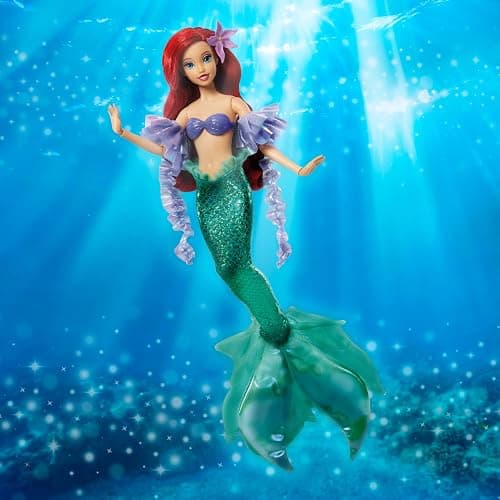 Mattel Disney Princess Mermaid Ariel Sparkling Collector Fashion Doll | 11" Tall, 11 Articulation Points, Posable Doll in Signature Look, Removable Tail & Sleeves, Long Hair & Hair Accessory thumbnail 2