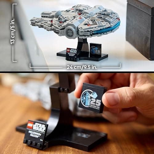 LEGO Star Wars 75375 Millenium Falcon - Collectible Starship Building Set for Adults - incl. a Display Stand & Nameplate for Fun Desk Decor - Gift for A New Hope Fans thumbnail 6