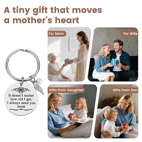 iJuqi Mother's Day Gifts from Daughter Son for Mom Birthday Valentine's Day Christmas Gifts Mom Keychain Mother Keyring thumbnail 5
