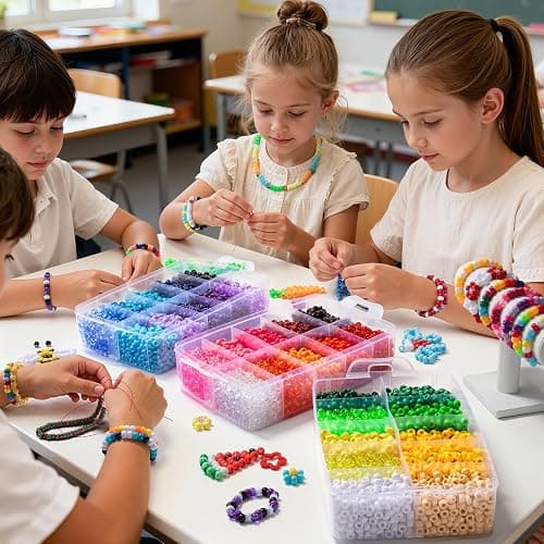 Simetufy 10000Pcs Pony Beads Bulk, 30 Colors Rainbow Kandi Beads for Hair Braiding Bracelet Making Kandi Jewelry Key Chains DIY Crafts Gifts Christmas Gifts (5.73lb, Stack Box) thumbnail 8