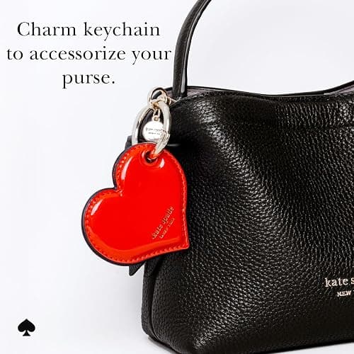 kate spade new york AirTag Charm Keychain - Heart-Shaped AirTag Holder with Luxe Gold Ring Clip for Bags, Luggage, Keys, and More - Classic Red thumbnail 3
