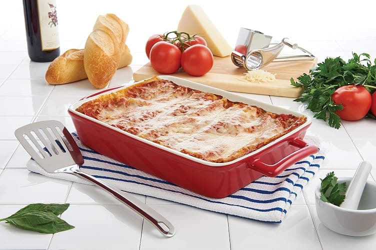Mrs. Anderson’s Baking Oblong Rectangular Baking Dish Roasting Lasagna Pan, Ceramic, Rose, 13-Inches x 9-Inches x 2.5-Inches thumbnail 2
