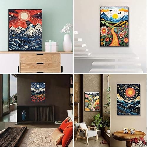 DOTSOPS Diamond Painting Kits Art Adults Painting Kit Crafts DIY 5D Diamond Art Packs Kits Full for Adults Beginner Home Wall Decoration Gift 11.8x15.7 Inches (6 Pack Landscape Abstract) thumbnail 7