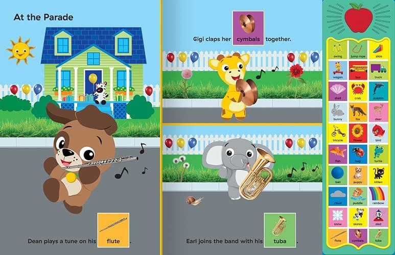 Baby Einstein - First Words Everywhere! Point, Match, Listen, and Learn! 30-Button Animal Sound Book - PI Kids - Hardcover thumbnail 4