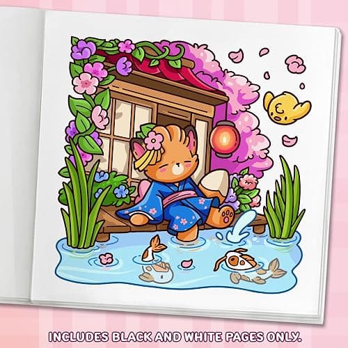 Cozy Japan: Cute Coloring Book for Adults and Teens with Charming Characters and Delightful Japanese Scenes for Relaxation thumbnail 4
