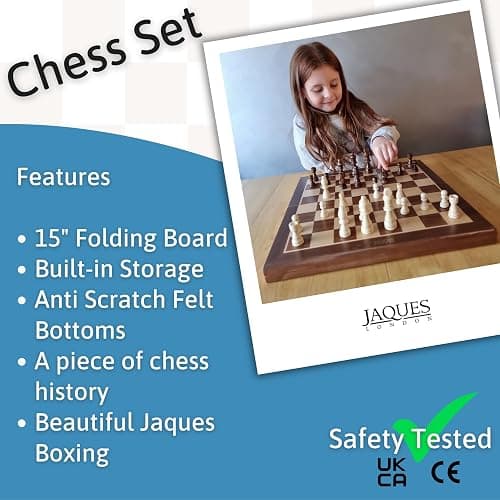 Jaques of London Large Chess Sets | 15" Chess Board | Premium Chess Set For Adults Luxury | Chess Set For Adults with Staunton Chess Pieces | Since 1795… thumbnail 5