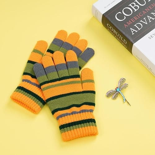 Eybila Halloween Costume Stuff Merch Striped Gloves Dragonfly Hair Clips Cosplay Merchandise Accessories Women Knit Gloves thumbnail 4