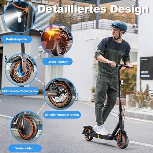 TODIMART E Scooter mit Straßenzulassung T-Serie, 30 km Reichweite, 350W Motor, 8,5 Zoll Wabenreifen, Duales Bremssystem E Roller für Erwachsene thumbnail 3