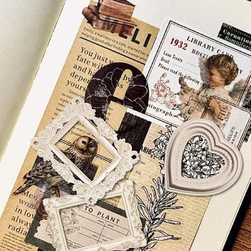 100 Pcs Vintage Frame Decorative Stickers - Scrapbooking Supplies for Planners, Wedding Albums, Junk Journals & Crafts (Color-1) | Ideal for albums, junk journals, planners, DIY crafts, card making, creative collage, and gift embellishments thumbnail 3
