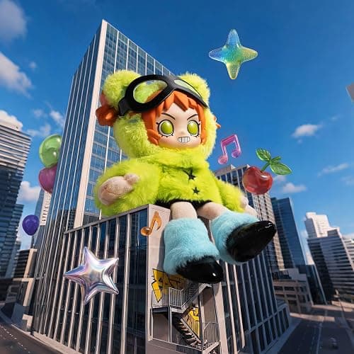 POP MART Peach Riot Fruit Punch Series Plush Doll Pendant - Poppy, Vinyl Plush Pendant, Bag Charm, Collectible Holiday Birthday Gifts for Kids Adults thumbnail 5