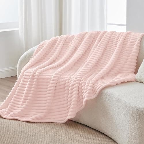 BEDELITE Pink Fleece Throw XL Blanket, Fluffy Blanket for Couch, 50x70 | Soft Warm Plush Cozy Blanket, Fuzzy Blanket for Sofa Bed Bedroom Living Room Decor, Couverture, Gifts for Women Men Friends thumbnail 8