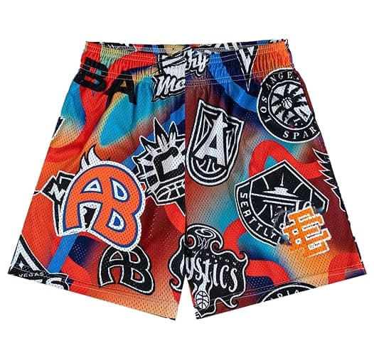 Summer Cool Casual Shorts, Mens Graphic Basketball Shorts Breathable Fashion Running Pants - Image 1