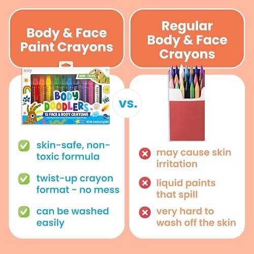 Ooly Body & Face Paint Crayons, 12 Colors, Skin Safe Paint Stick Twist Crayons for Face Painting Parties, Great Body Painting Kit, Gifts for Kids thumbnail 3