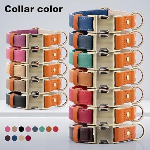 Plutus Pet Genuine Leather & Hemp Dog Collar – Adjustable Heavy Duty Pet Collar with Quick Release Metal Buckle, Soft & Stylish for Puppy and Small, Medium, Large Dogs (Royal Blue, M) thumbnail 8