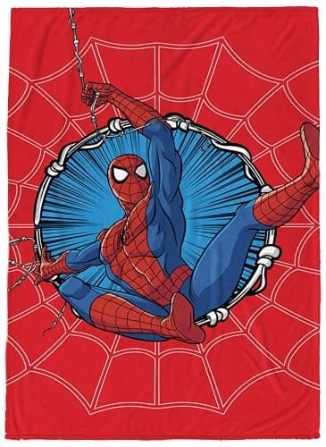 Jay Franco Kids Plush Throw Blanket – Soft & Cozy Fleece Throw for Bedroom & Couch Décor, Official Licensed Product, Red - Spiderman, 60x90 - Large Blanket - Image 1