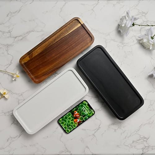 Janxin Bathroom Tray for Counter,Vanity Tray,Soap Dispenser Tray for Kitchen Sink, Kitchen and Home Decor (Acacia) thumbnail 6