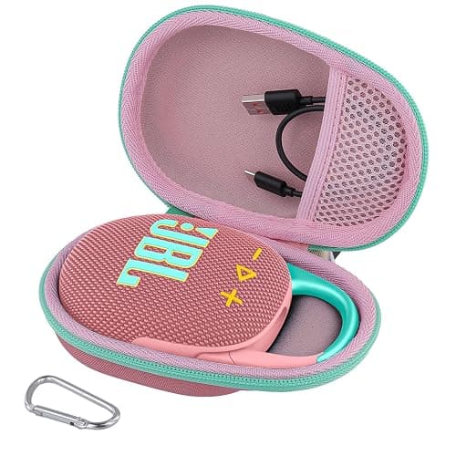 co2CREA Hard Carrying Case Replacement for JBL Clip 5 Waterproof Portable Mini Speaker (Pink Case) thumbnail 2