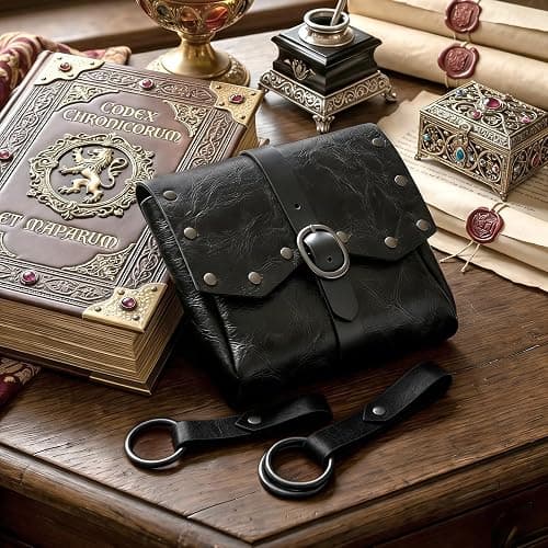 Dicxoser 4PCS Renaissance Medieval DIY Belt - Adjustable Pirate Belt with Bag & Skirt Hikes for Ren Faire, LARP & Halloween thumbnail 5