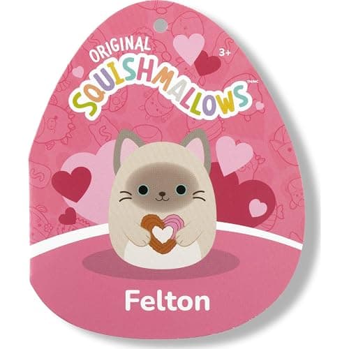 Squishmallows Original 12in Felton The Siamese Cat Holding Heart Churro – Official Jazwares Valentine’s Day Plush (Medium-Sized) thumbnail 7