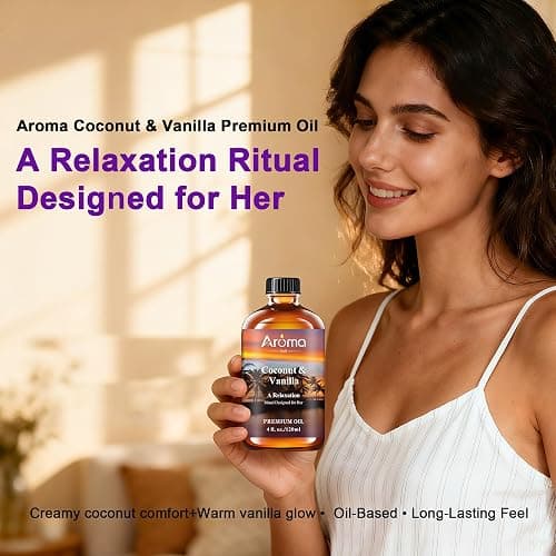 Coconut Vanilla Essential Oil 4fl.Oz - Essential Oils for Diffusers for Home & Aromatherapy - Vanilla Oil for Diffuser, Scented Oils for DIY Soap, Candle Making thumbnail 2