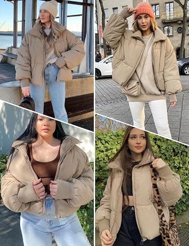 Gihuo Women’s Winter Cropped Puffer Jacket Coat Short Warm Quilted Jacket 2025 thumbnail 6