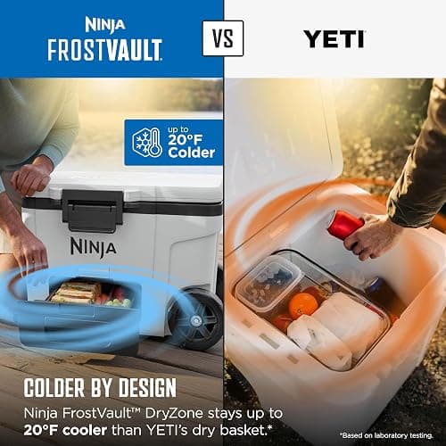 Ninja FrostVault 45QT Cooler with Wheels | Insulated with Temp Dry Storage Drawer | Keeps Ice Cold for Days | for The Beach, Camping, Picnics & More | Daffodil Daze | FB245YL thumbnail 6